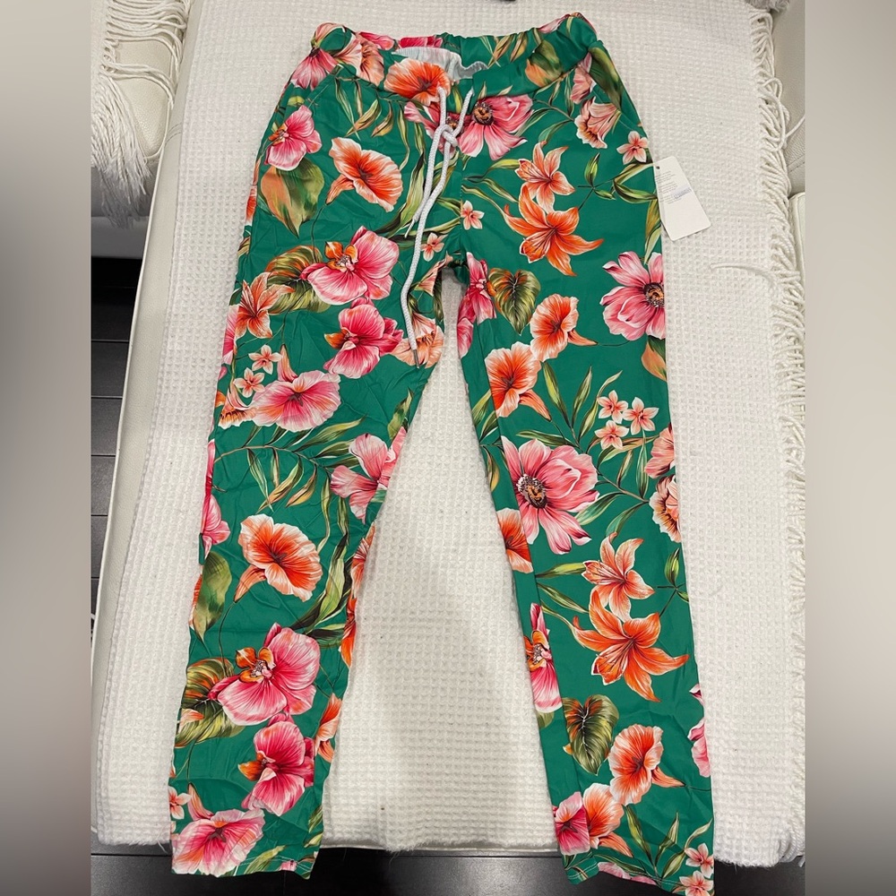 RD Style Green and Pink Floral Casual Jumpsuit
